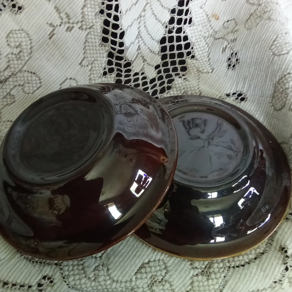 4 Rustic Drip Glaze cannonsburg dessert bowls